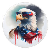 Patriotic Bald Eagle Keramische Knop (Voorkant)