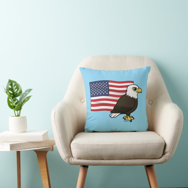 Patriotic Bald Eagle Kussen (Stoel)