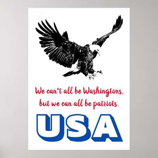 Patriotic Bald Eagle Motivatie USA Pop Art Poster (Voorkant)