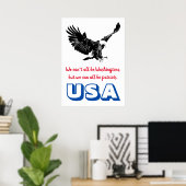 Patriotic Bald Eagle Motivatie USA Pop Art Poster (Thuiskantoor)