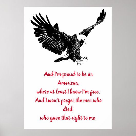 Patriotic Bald Eagle Motivatie USA Proud Poster (Voorkant)