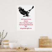 Patriotic Bald Eagle Motivatie USA Proud Poster (Keuken)