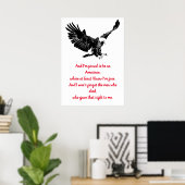 Patriotic Bald Eagle Motivatie USA Proud Poster (Thuiskantoor)