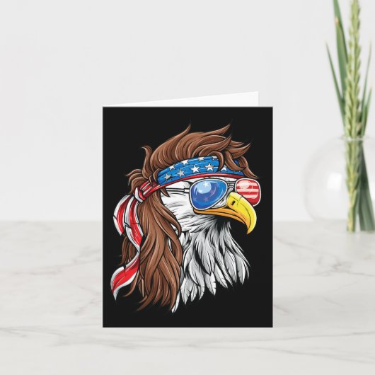 Patriotic Bald Eagle Mullet Verenigde Staten Ameri Kaart (Voorkant)