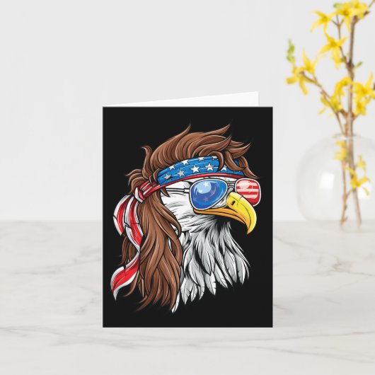 Patriotic Bald Eagle Mullet Verenigde Staten Ameri Kaart (Gele Bloem)