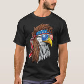 Patriotic Bald Eagle Mullet Verenigde Staten Ameri T-shirt (Voorkant)