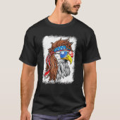 Patriotic Bald Eagle Mullet Verenigde Staten Ameri T-shirt (Voorkant)