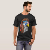 Patriotic Bald Eagle Mullet Verenigde Staten Ameri T-shirt (Voorkant volledig)