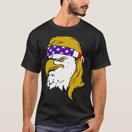 Patriotic Bald Eagle Mullet Verenigde Staten - Vla T-shirt (Voorkant)