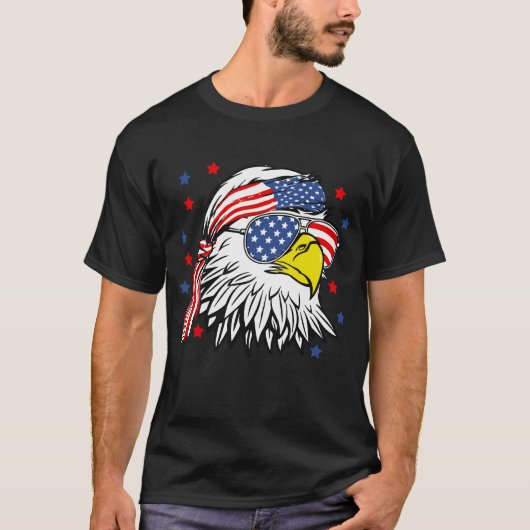 Patriotic Bald Eagle Mullet Verenigde Staten - Vla T-shirt (Voorkant)