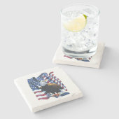 Patriotic Bald Eagle Onderzetter (Zijkant)
