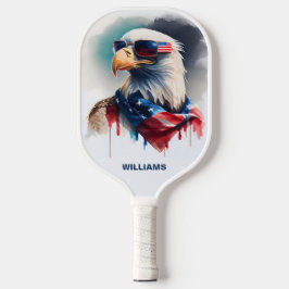 Patriotic Bald Eagle Pickleball Paddle