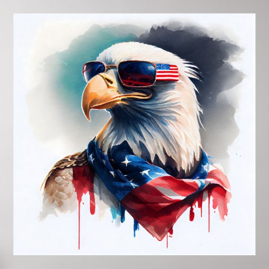 Patriotic Bald Eagle Poster (Voorkant)