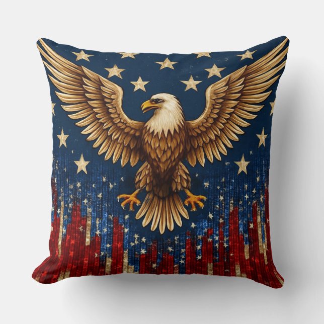 Patriotic Bald Eagle Sierkussen - Amerikaanse vlag (Voorkant)