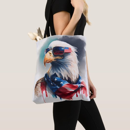 Patriotic Bald Eagle Tote Bag (Dichtbij)
