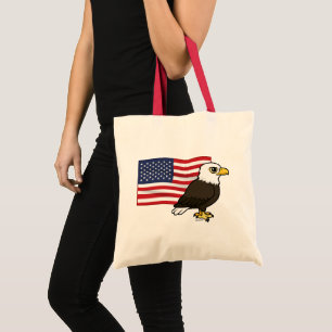 Patriotic Bald Eagle Tote Bag