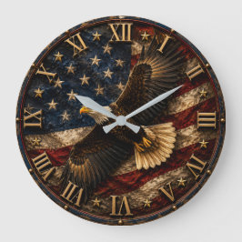 Patriotic Bald Eagle USA Freedom Flag Grote Klok