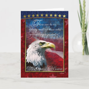 Patriotic Bald Eagle Welcome Home Wenskaart Kaart