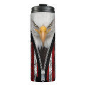 Patriotic Bald Eagle Zipper USA Vlag Thermosbeker (Voorkant)
