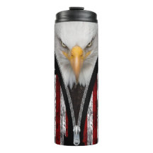 Patriotic Bald Eagle Zipper USA Vlag