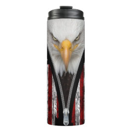Patriotic Bald Eagle Zipper USA Vlag Thermosbeker