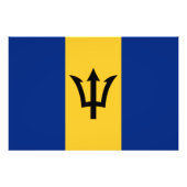 Patriotic Barbados Flag Foto Afdruk (Voorkant)