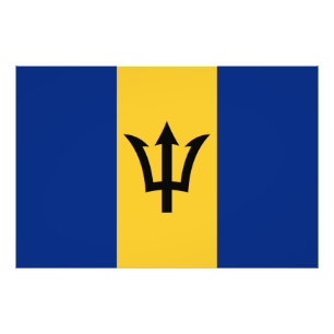 Patriotic Barbados Flag Foto Afdruk