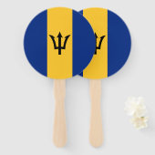 Patriotic Barbados Flag Handwaaier (Voorkant en achterkant)