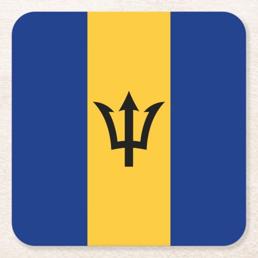 Patriotic Barbados Flag Kartonnen Onderzetters (Voorkant)