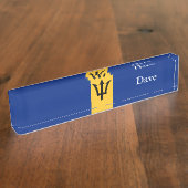 Patriotic Barbados Flag Naambordje (Zijkant)