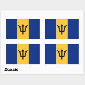 Patriotic Barbados Flag Rechthoekige Sticker (Vel)