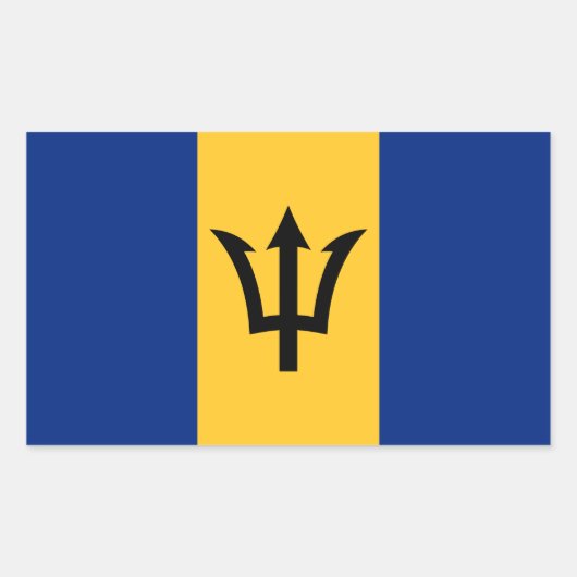 Patriotic Barbados Flag Rechthoekige Sticker (Voorkant)
