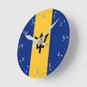 Patriotic Barbados Flag Ronde Klok (Hoek)
