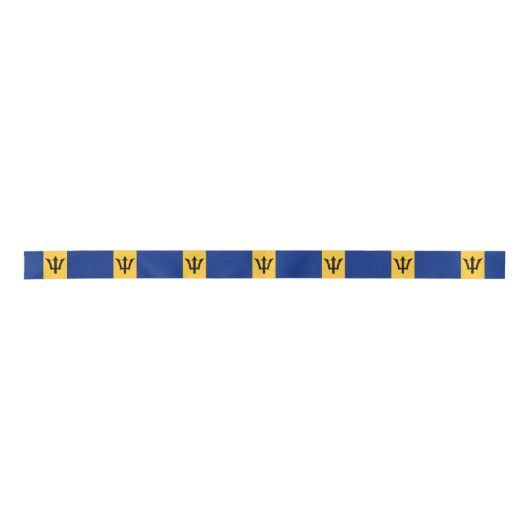 Patriotic Barbados Flag Satijnen Lint (Voorkant)