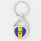 Patriotic Barbados Flag Sleutelhanger (Voorkant)