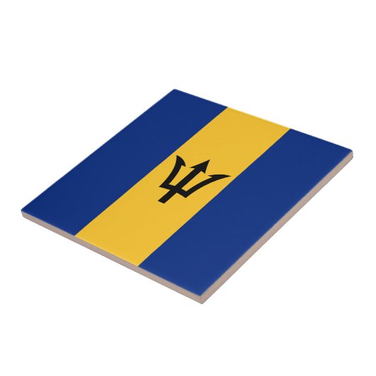 Patriotic Barbados Flag Tegeltje (Zijkant)