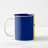 Patriotic Barbados Flag Tweekleurige Koffiemok (Links)