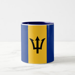 Patriotic Barbados Flag Tweekleurige Koffiemok
