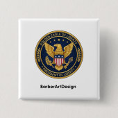 Patriotic Barber Unity Shield - Professional Round Vierkante Button 5,1 Cm (Voorkant)
