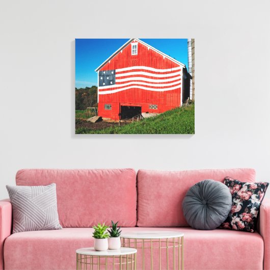 Patriotic Barn Canvas Afdruk (Insitu (Woonkamer))