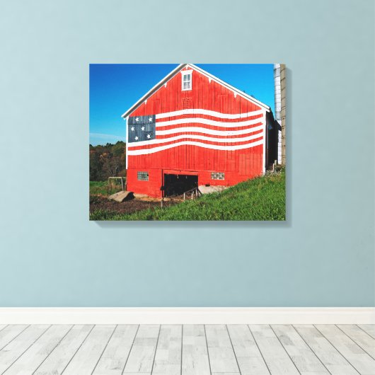 Patriotic Barn Canvas Afdruk (Insitu (Houten vloer))