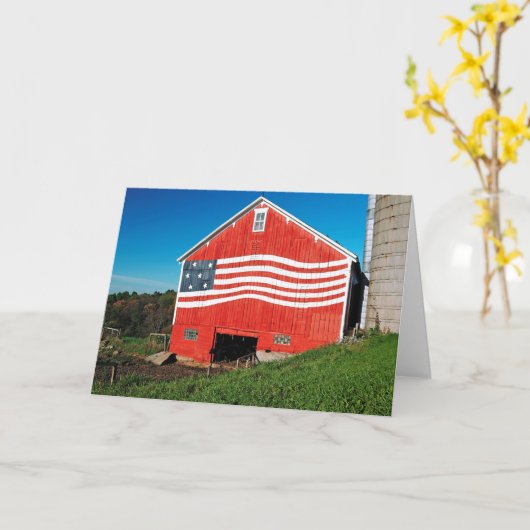 Patriotic Barn Kaart (Gele Bloem)