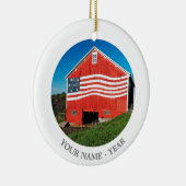 Patriotic Barn Keramisch Ornament (Rechts)