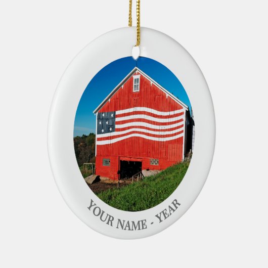 Patriotic Barn Keramisch Ornament (Rechts)