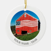 Patriotic Barn Keramisch Ornament (Voorkant)