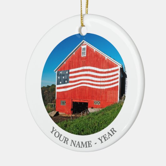 Patriotic Barn Keramisch Ornament (Links)