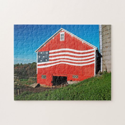 Patriotic Barn Legpuzzel (Horizontaal)