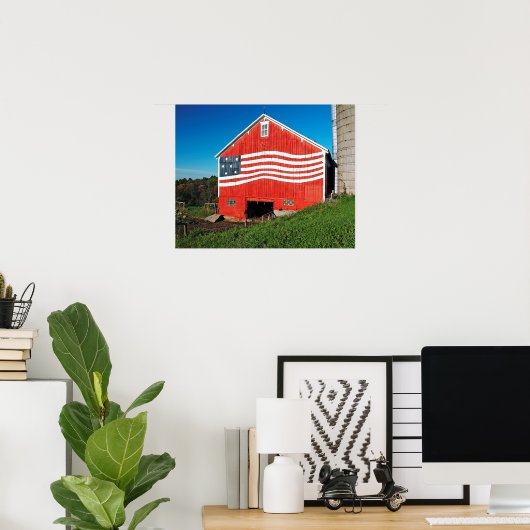 Patriotic Barn Poster (Thuiskantoor)
