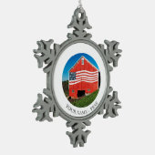 Patriotic Barn Tin Sneeuwvlok Ornament (Links)