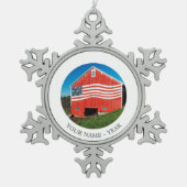 Patriotic Barn Tin Sneeuwvlok Ornament (Voorkant)